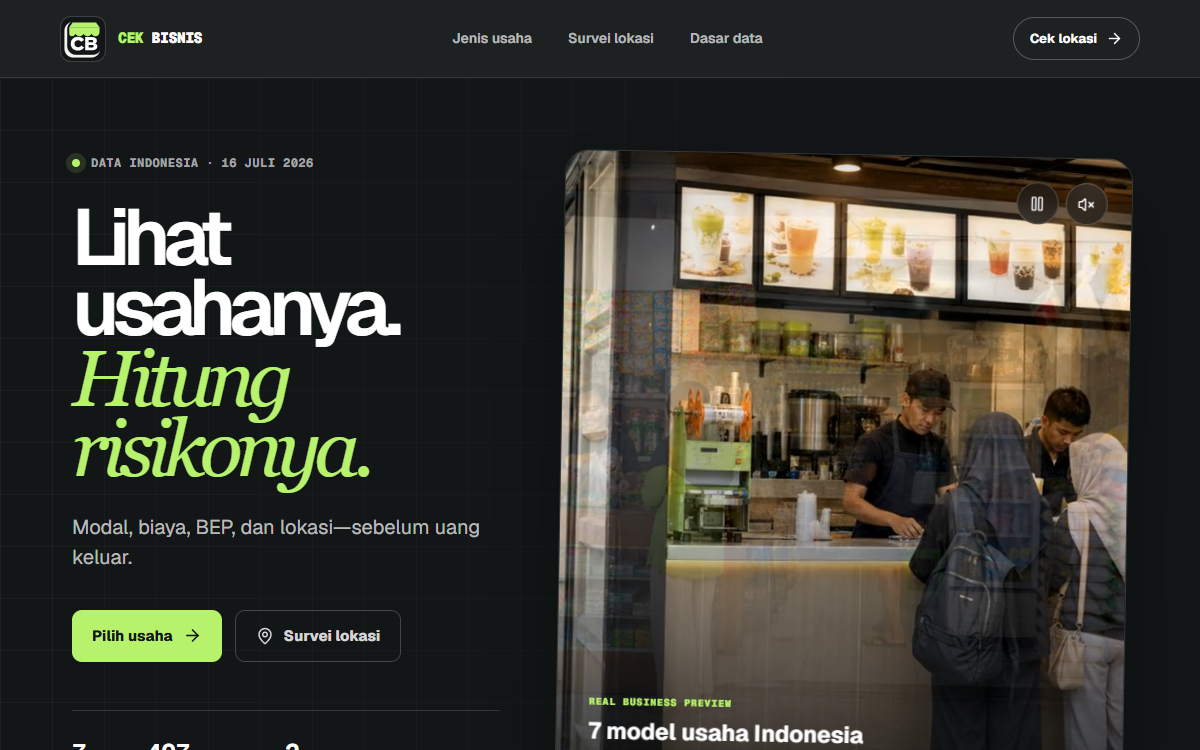 Preview of Cek Bisnis website