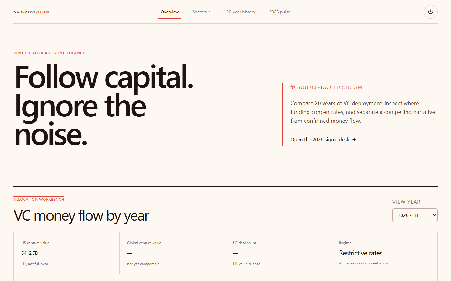Preview of Narrative Flow website